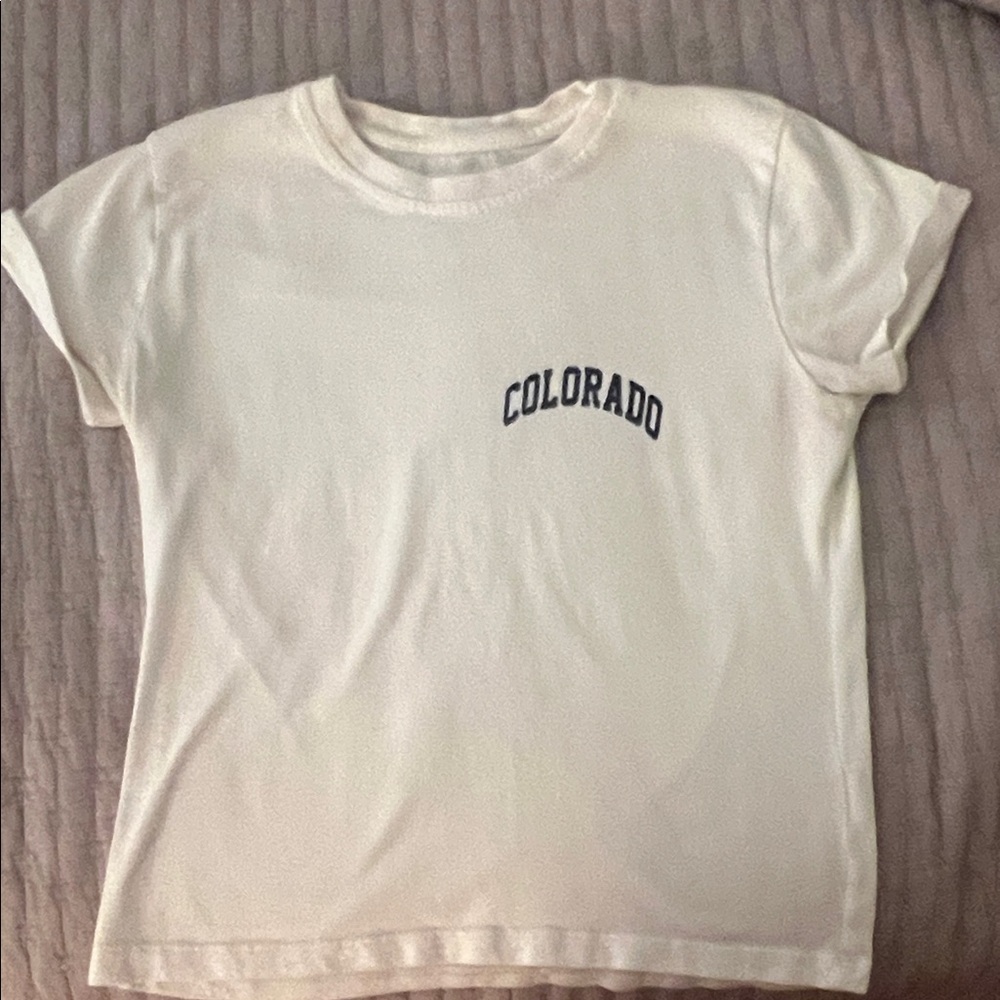 Brandy Melville White Tee with Colorado Print